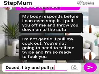 Erotic MILF and Son Fuck on Their Sofa Sexting Roleplay
