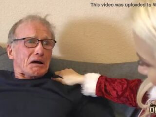 70 year old man fucks 18 year old lassie she swallows all his cum