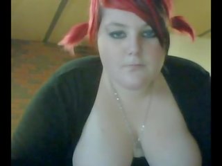 Phụ nữ đẹp lớn tóc đỏ hiển thị cô ấy to ngực trên cẩm - sống bây giờ // www.cambirds.com